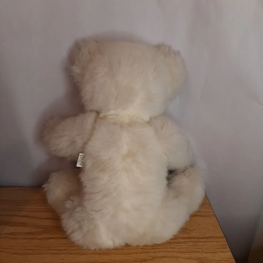 Merrythought Ironbridge Shrops Mohair Teddy Bear England Cream w/ orange yellow